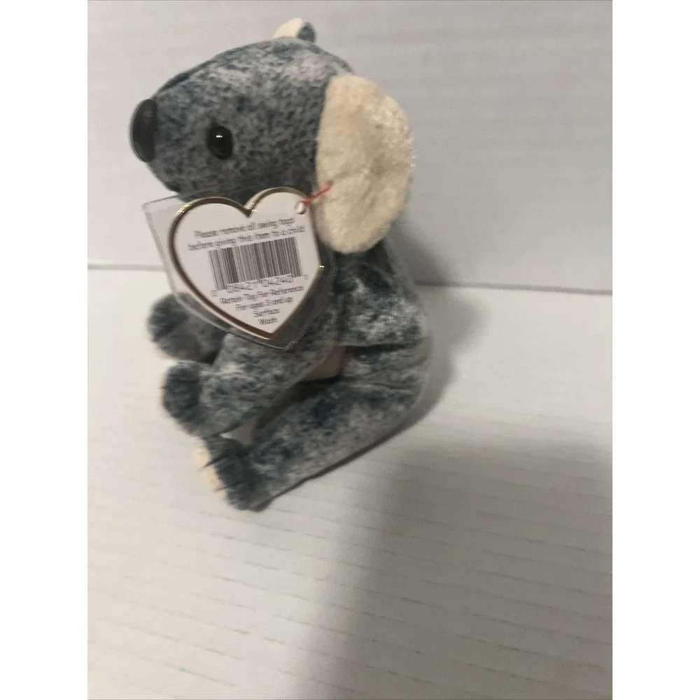 TY‎ Beanie Baby Eucalyptus Blue & Off White Bear PE Pellets 1999 Mint TH